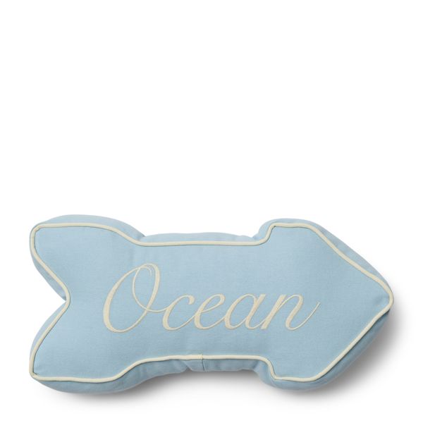 Beach Sign Box Pillow
